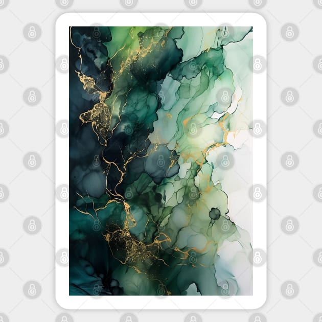 Green Nature - Abstract Alcohol Ink Art Sticker by inkvestor